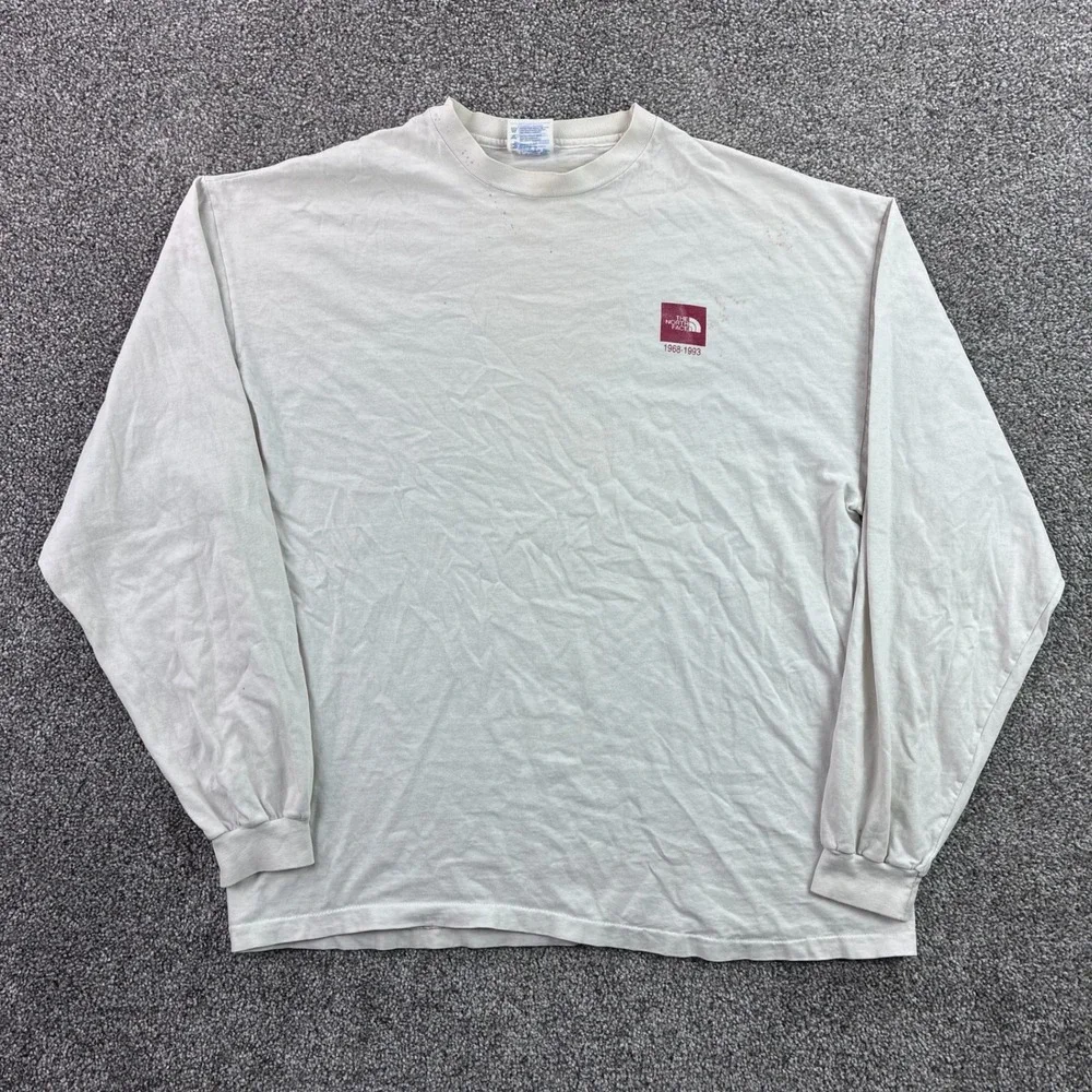 Vintage The North Face Shirt Mens XL White 25th Anniversary 1993 Long Sleeve